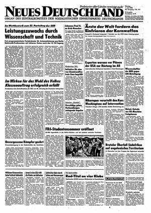 Neues Deutschland Online-Archiv vom 01.07.1985