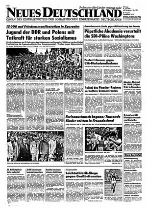 Neues Deutschland Online-Archiv vom 08.07.1985