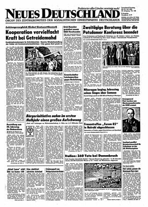 Neues Deutschland Online-Archiv vom 20.07.1985