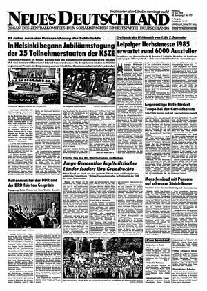 Neues Deutschland Online-Archiv vom 31.07.1985
