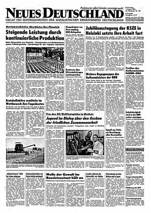 Neues Deutschland Online-Archiv vom 01.08.1985