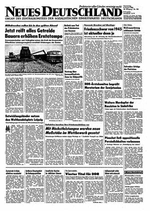 Neues Deutschland Online-Archiv vom 08.08.1985