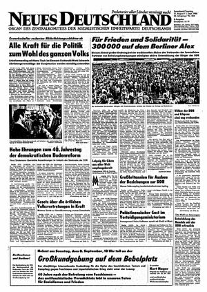 Neues Deutschland Online-Archiv vom 31.08.1985