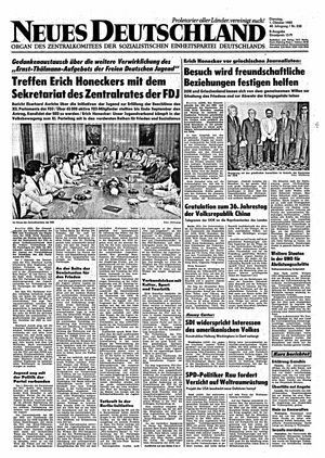 Neues Deutschland Online-Archiv vom 01.10.1985