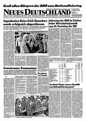 Neues Deutschland Online-Archiv vom 05.10.1985