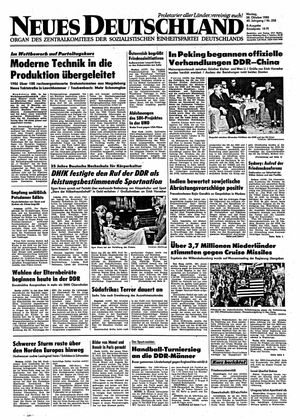 Neues Deutschland Online-Archiv vom 28.10.1985