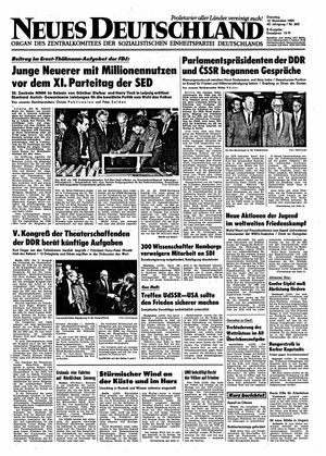 Neues Deutschland Online-Archiv vom 12.11.1985