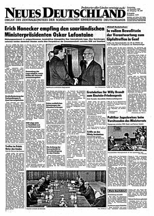 Neues Deutschland Online-Archiv vom 14.11.1985