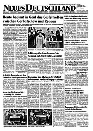Neues Deutschland Online-Archiv vom 19.11.1985