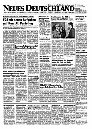 Neues Deutschland Online-Archiv vom 12.12.1985