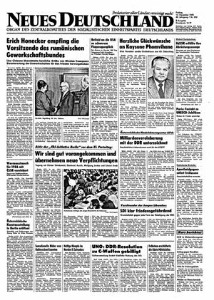 Neues Deutschland Online-Archiv vom 13.12.1985