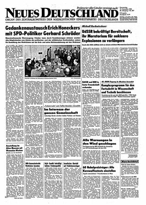 Neues Deutschland Online-Archiv vom 19.12.1985