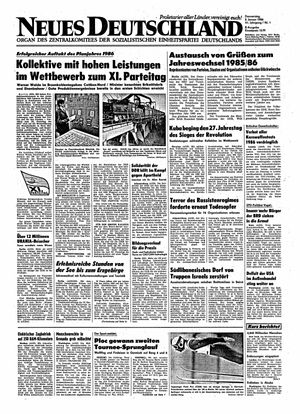 Neues Deutschland Online-Archiv vom 02.01.1986
