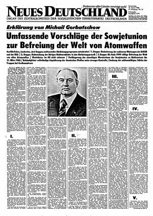Neues Deutschland Online-Archiv vom 16.01.1986