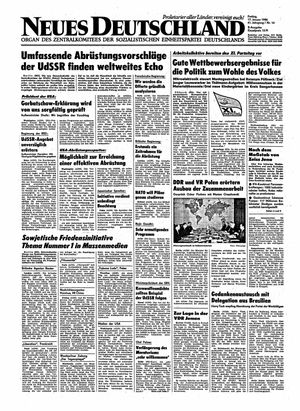Neues Deutschland Online-Archiv vom 17.01.1986