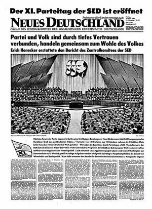 Neues Deutschland Online-Archiv vom 18.04.1986