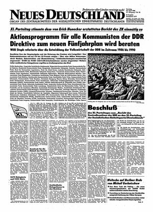 Neues Deutschland Online-Archiv on Apr 20, 1986