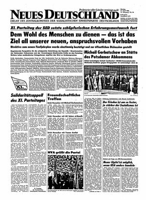 Neues Deutschland Online-Archiv vom 21.04.1986
