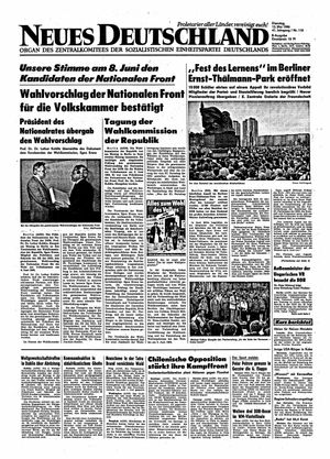Neues Deutschland Online-Archiv vom 13.05.1986