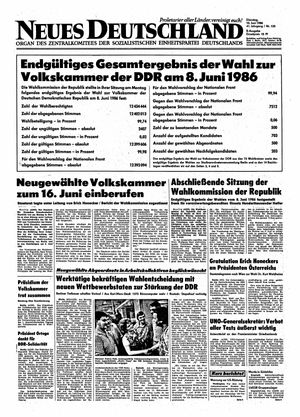 Neues Deutschland Online-Archiv vom 10.06.1986