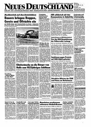 Neues Deutschland Online-Archiv vom 30.07.1986