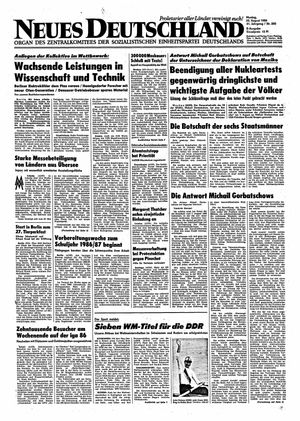 Neues Deutschland Online-Archiv vom 25.08.1986