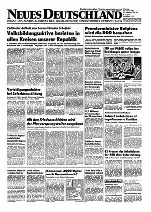 Neues Deutschland Online-Archiv vom 26.08.1986