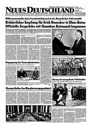 Neues Deutschland Online-Archiv vom 27.10.1986