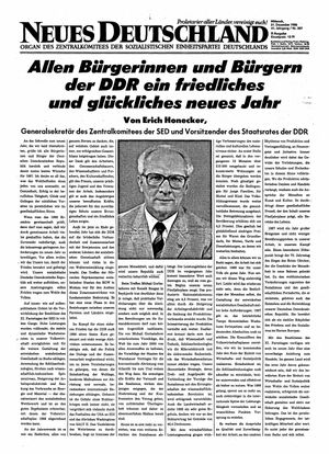 Neues Deutschland Online-Archiv vom 31.12.1986
