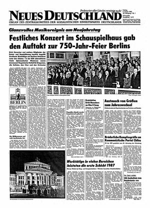 Neues Deutschland Online-Archiv on Jan 2, 1987