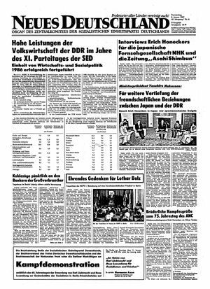 Neues Deutschland Online-Archiv vom 08.01.1987
