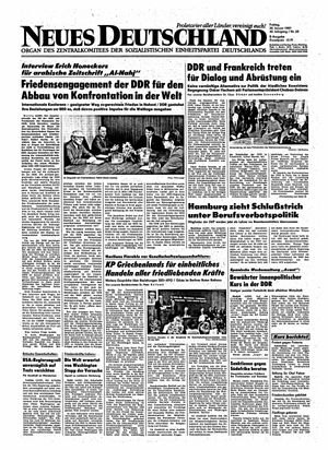 Neues Deutschland Online-Archiv vom 30.01.1987