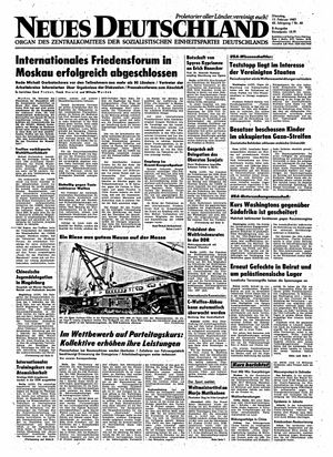 Neues Deutschland Online-Archiv vom 17.02.1987
