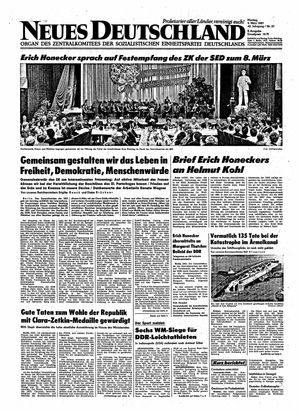 Neues Deutschland Online-Archiv vom 09.03.1987