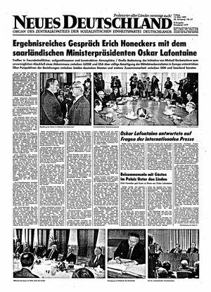 Neues Deutschland Online-Archiv vom 13.03.1987