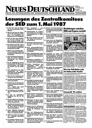 Neues Deutschland Online-Archiv vom 08.04.1987