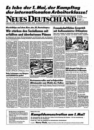 Neues Deutschland Online-Archiv vom 30.04.1987