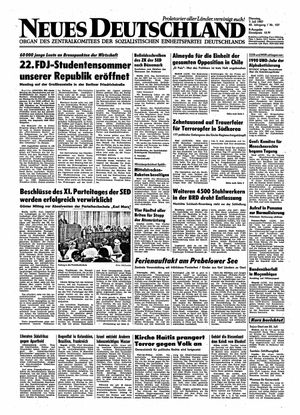 Neues Deutschland Online-Archiv vom 07.07.1987