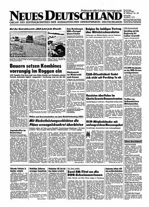 Neues Deutschland Online-Archiv vom 20.08.1987