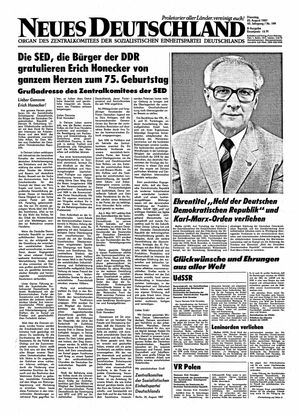 Neues Deutschland Online-Archiv vom 25.08.1987