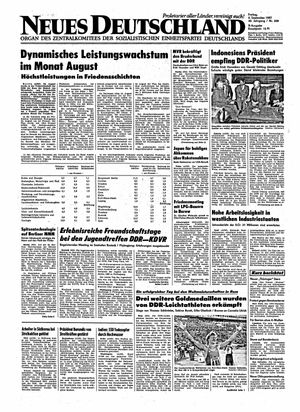 Neues Deutschland Online-Archiv vom 04.09.1987