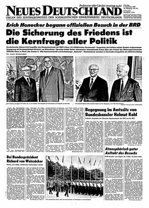 Neues Deutschland Online-Archiv vom 08.09.1987