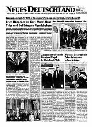 Neues Deutschland Online-Archiv vom 11.09.1987