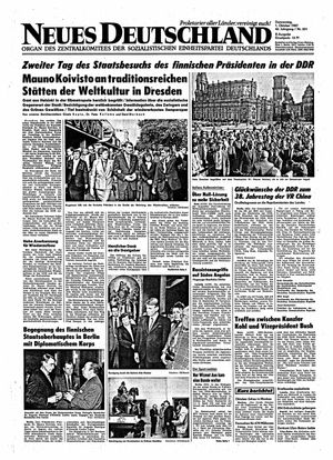 Neues Deutschland Online-Archiv vom 01.10.1987