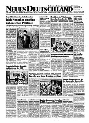 Neues Deutschland Online-Archiv vom 22.10.1987