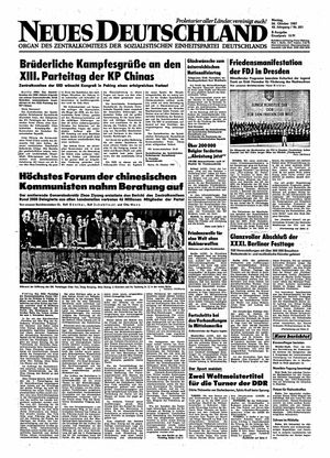Neues Deutschland Online-Archiv vom 26.10.1987