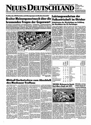 Neues Deutschland Online-Archiv vom 06.11.1987