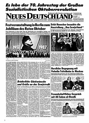 Neues Deutschland Online-Archiv vom 07.11.1987