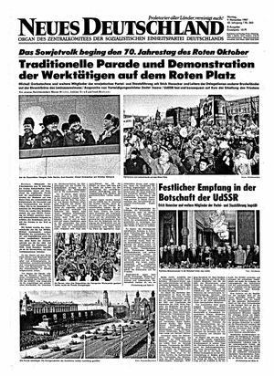 Neues Deutschland Online-Archiv vom 09.11.1987