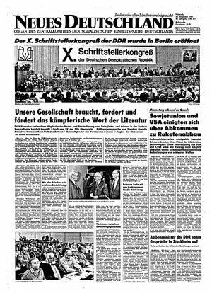 Neues Deutschland Online-Archiv vom 25.11.1987